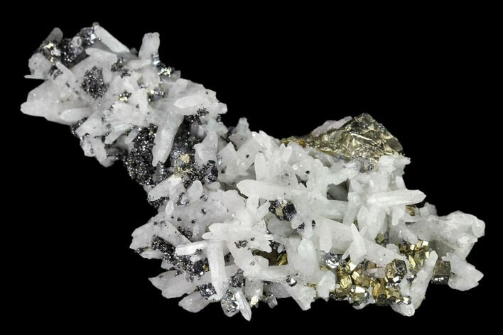 Quartz, Galena and Pyrite Crystal Cluster - Peru #149595
